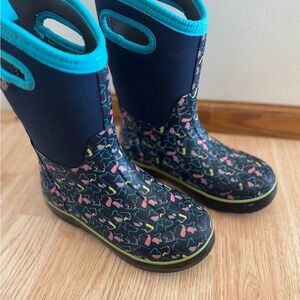Bogs Kids Blue and Multicolor Snow Boots